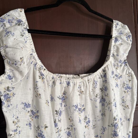 Reformation Cream Floral Off-Shoulder Midi Dress - Picture 4 of 9